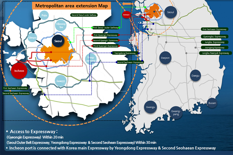 Convenient Traffic network - Strong Point Of Incheon Port