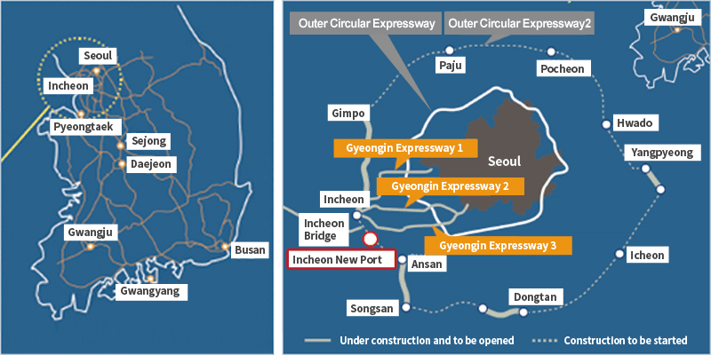 Incheon New Port near the Metropolitan Area