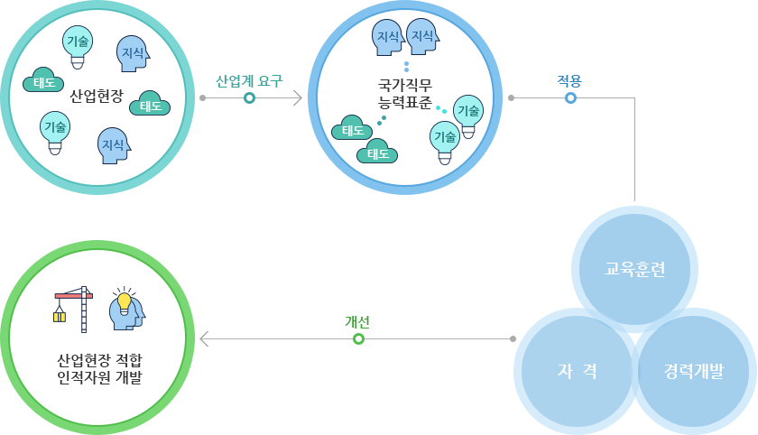 국가직무능력표준 개념도.자세한 내용은 아래 참조.