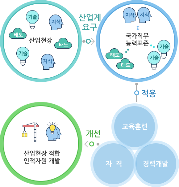 국가직무능력표준 개념도.자세한 내용은 아래 참조.